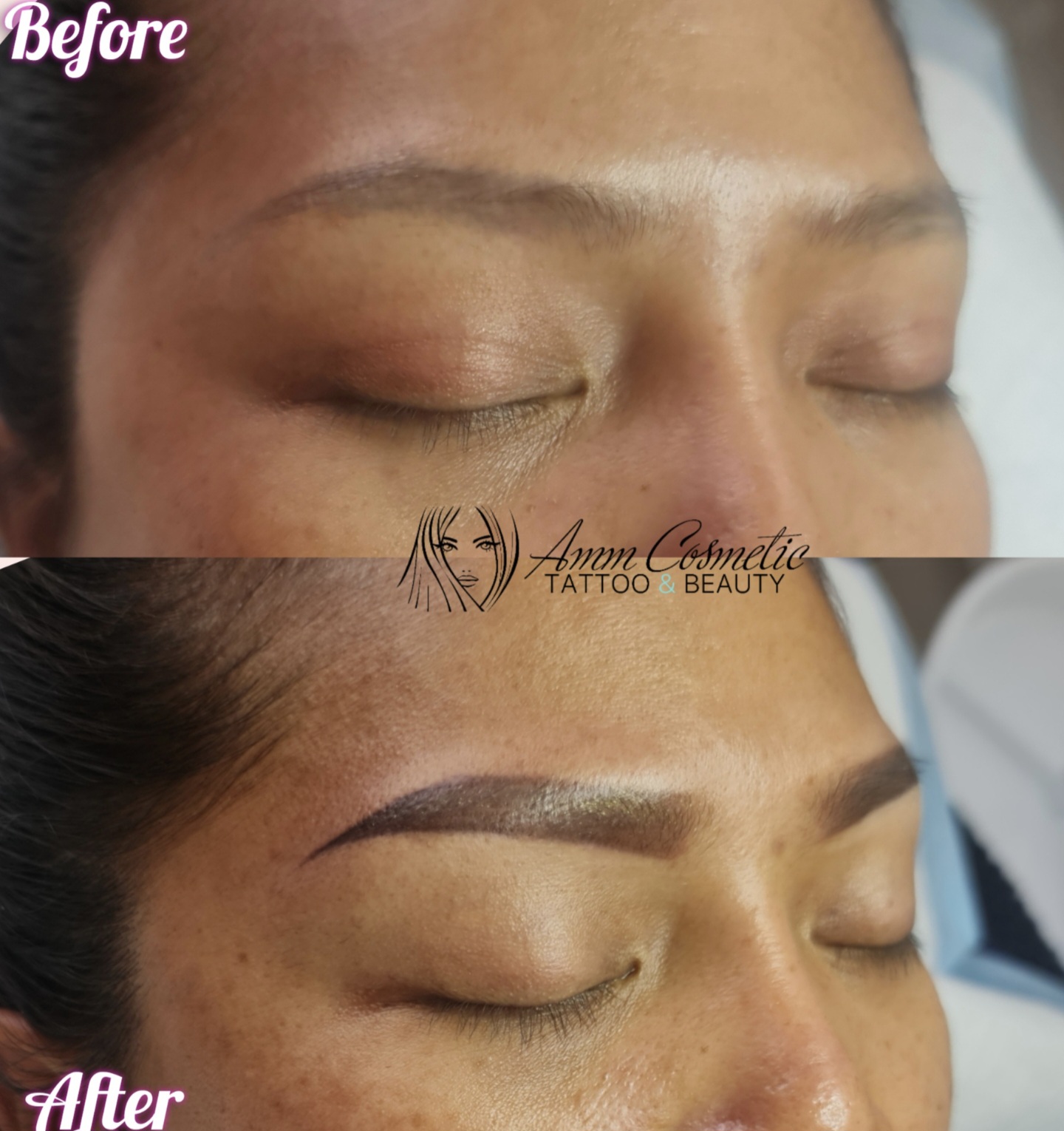 Natural eyebrow tattoo