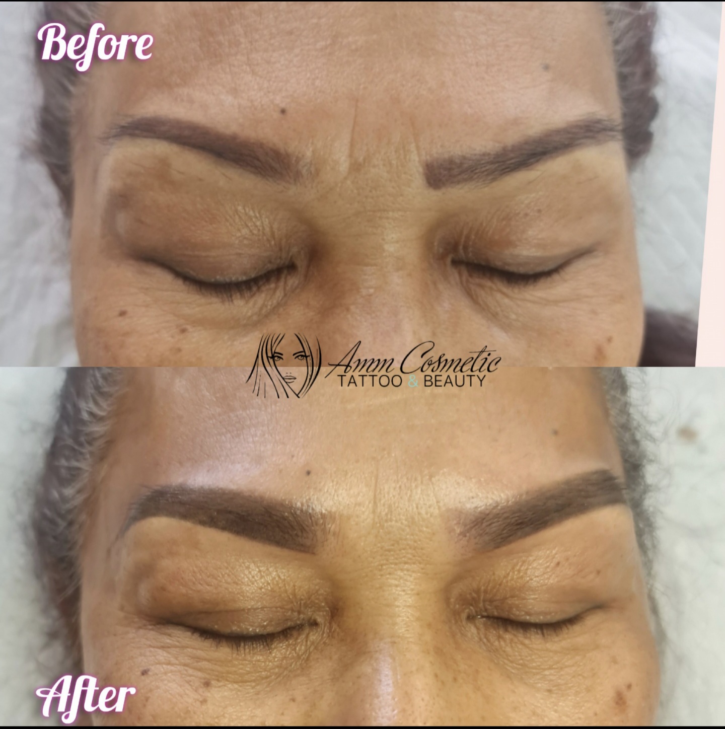 Natural eyebrow tattoo result